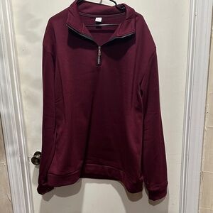 Men's Burgundy Half-Zip Sweater